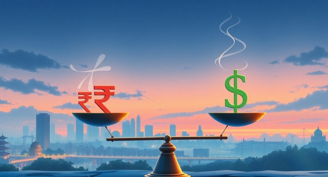 USD/INR exchange rate stability analysis with RBI intervention impact on Asian currency markets