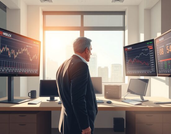 Financial analyst reviewing USD currency impact from employment data in Commerzbank report