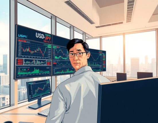 Financial analyst monitoring USD/JPY currency crisis and potential Bank of Japan rate hike decision