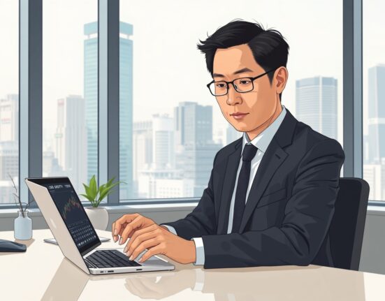 Financial analyst in Tokyo examining Bank of Japan wage data affecting USD/JPY exchange rates