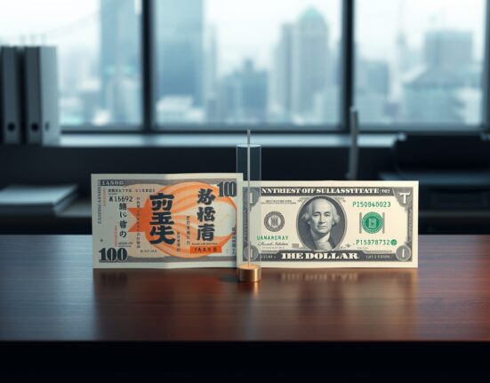 USD/JPY convergence analysis with HSBC intervention cap warning on yen and dollar banknotes