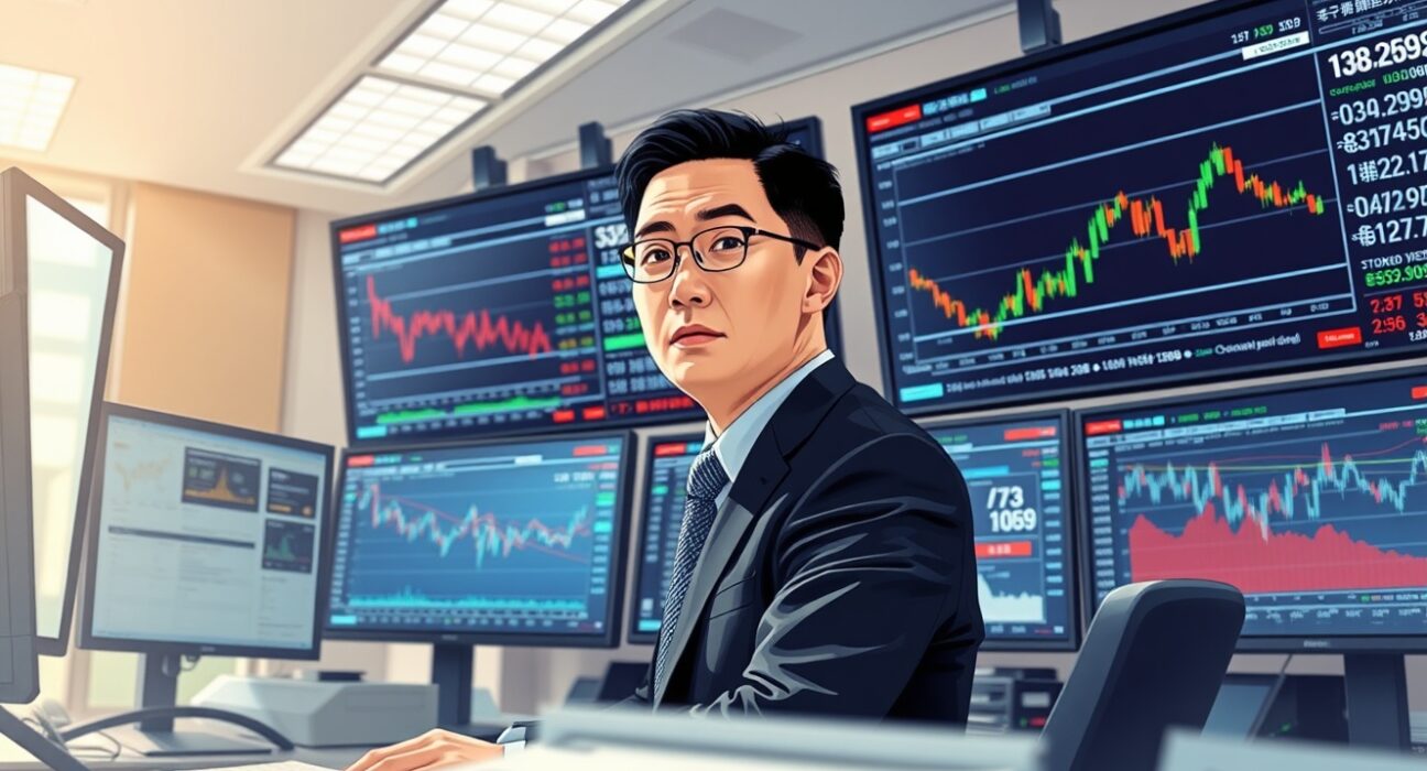 Trader analyzing USD/JPY currency pair during geopolitical easing affecting US Dollar valuation