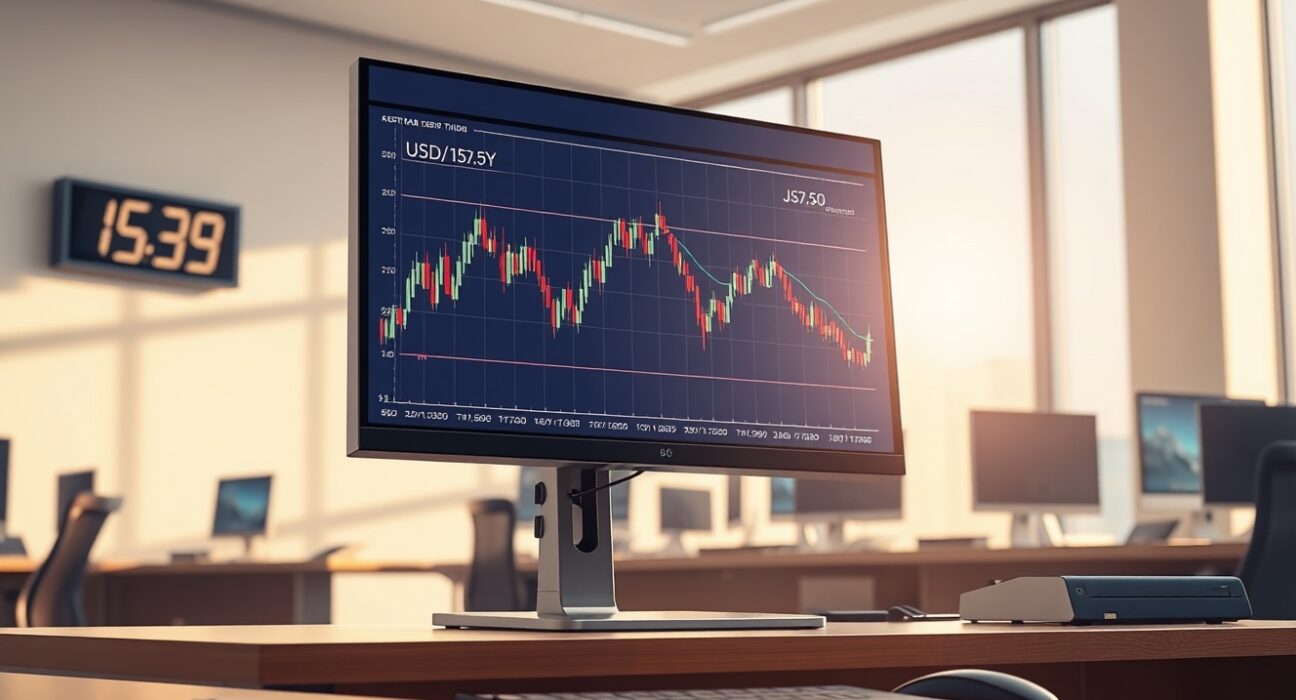 USD/JPY forex trading chart analysis showing price above the critical 159.50 support level.