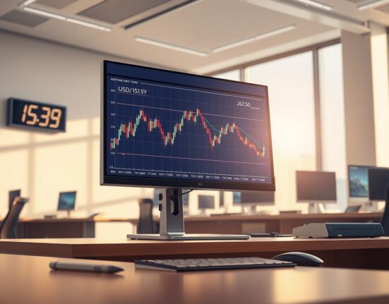 USD/JPY forex trading chart analysis showing price above the critical 159.50 support level.