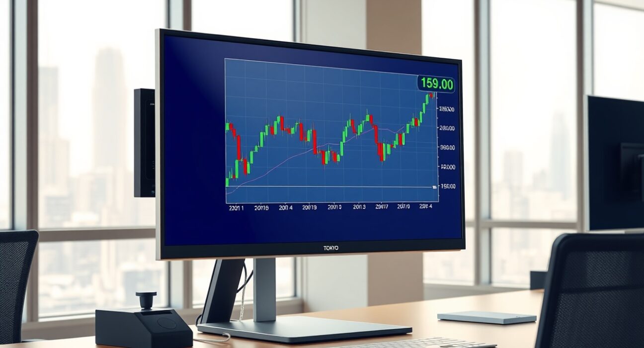 Professional forex trading analysis of USD/JPY currency pair showing technical chart patterns and price levels.