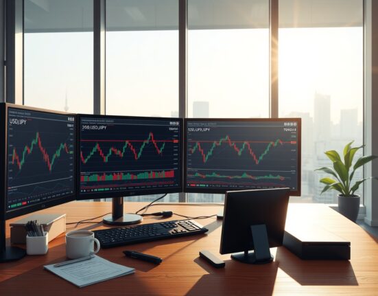 USD/JPY forex trading analysis showing 20-day EMA support on financial charts in Tokyo