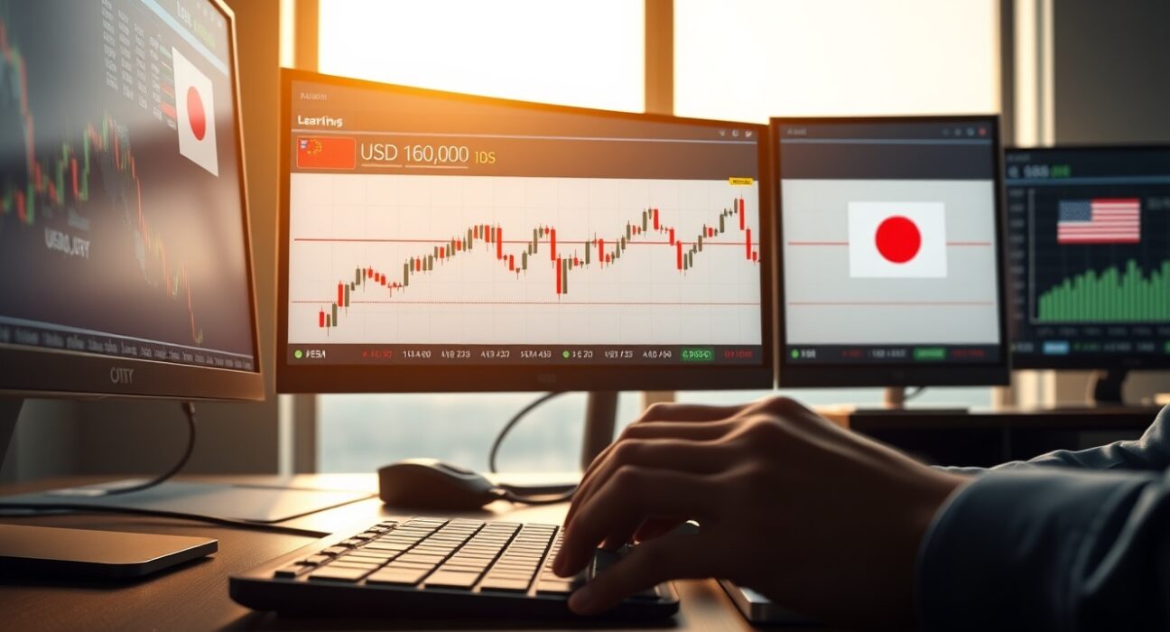 USD/JPY price forecast chart showing yen trading below the 160.00 intervention threshold ahead of the Federal Reserve decision