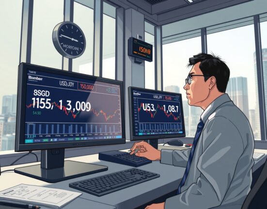 Financial analyst monitoring USD/JPY exchange rate around 159.00 ahead of critical Federal Reserve testimony