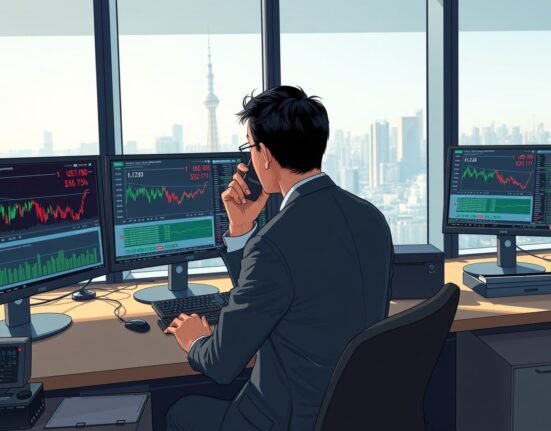 Tokyo trading desk monitoring USD/JPY currency pair as Bank of Japan considers policy changes