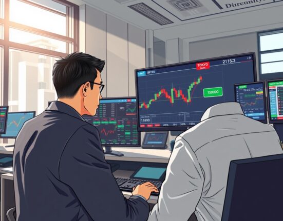 Forex trader in Tokyo analyzes USD/JPY surge to 159.00 amid Iran conflict news.