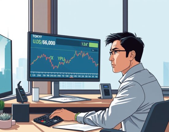 Trader monitoring USD/JPY exchange rate near 160.00 amid Bank of Japan and Federal Reserve policy uncertainty
