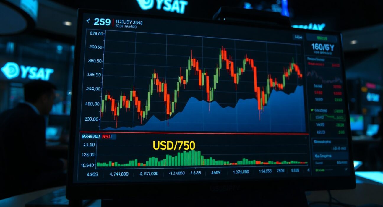 USD/JPY forex chart approaching 160.50 resistance level with RSI indicator