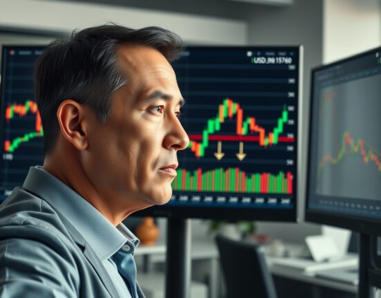 Financial analyst reviews USD/JPY chart showing key resistance and support levels for forex trading.