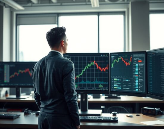 Financial analyst monitoring USD/JPY chart amid intervention risks as analyzed by Societe Generale.