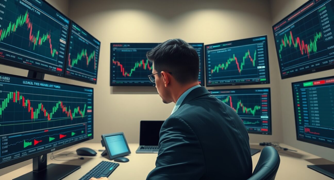 Financial analyst monitoring USD/JPY currency charts during Bank of Japan verbal intervention period