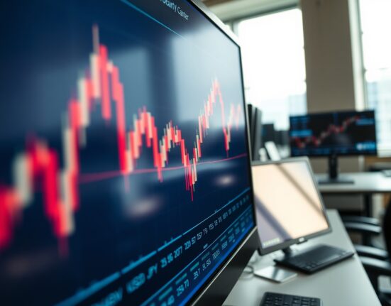 Trading screen showing USD/JPY price volatility with candlestick charts
