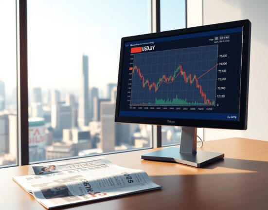 USD/JPY forex analysis showing yen weakness amid Bank of Japan policy delay on Tokyo trading desk