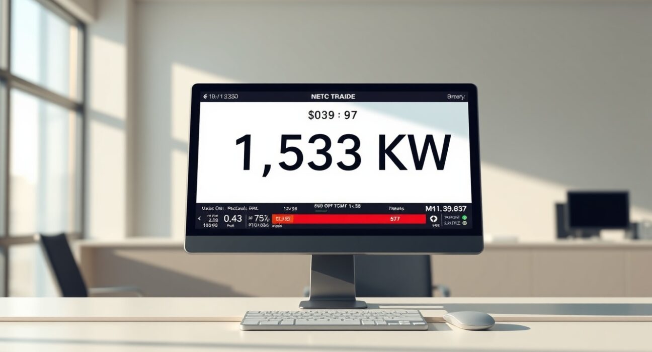 Trading screen showing the USD/KRW exchange rate at a 17-year high of 1,530.08 won.