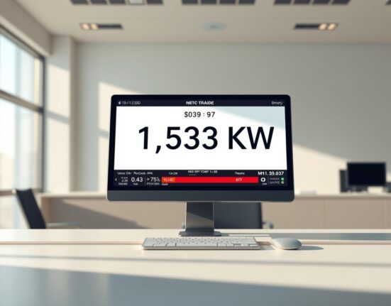 Trading screen showing the USD/KRW exchange rate at a 17-year high of 1,530.08 won.