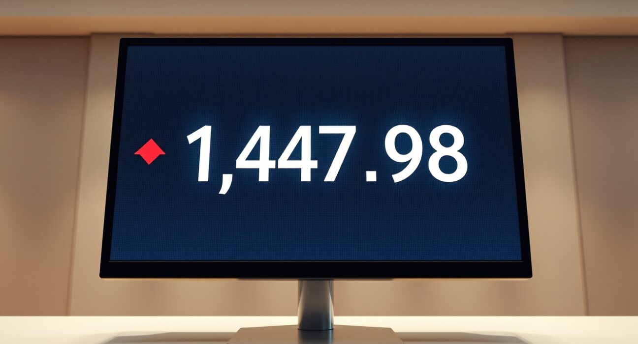 Financial data screen showing the USD/KRW exchange rate falling below 1,475 won.