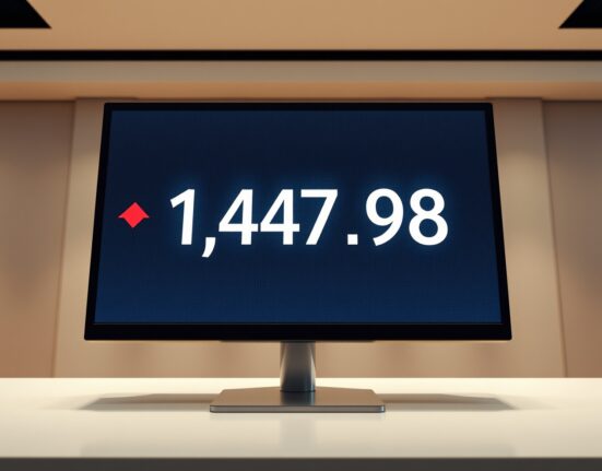 Financial data screen showing the USD/KRW exchange rate falling below 1,475 won.