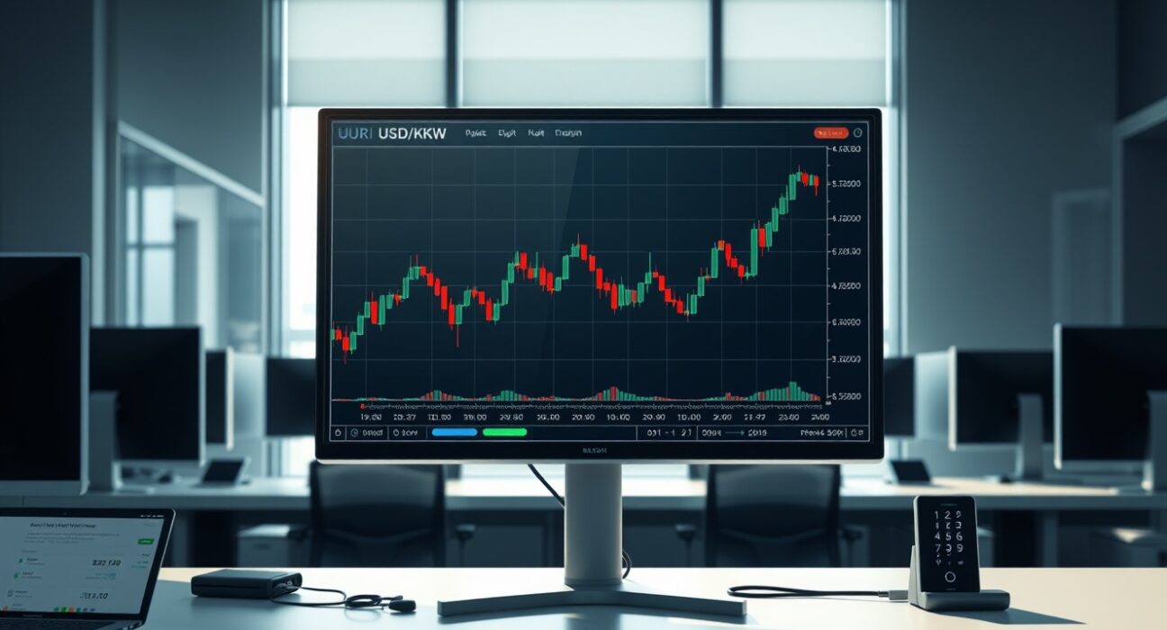 Forex trading analysis of USD to Korean won exchange rate showing potential rebound patterns