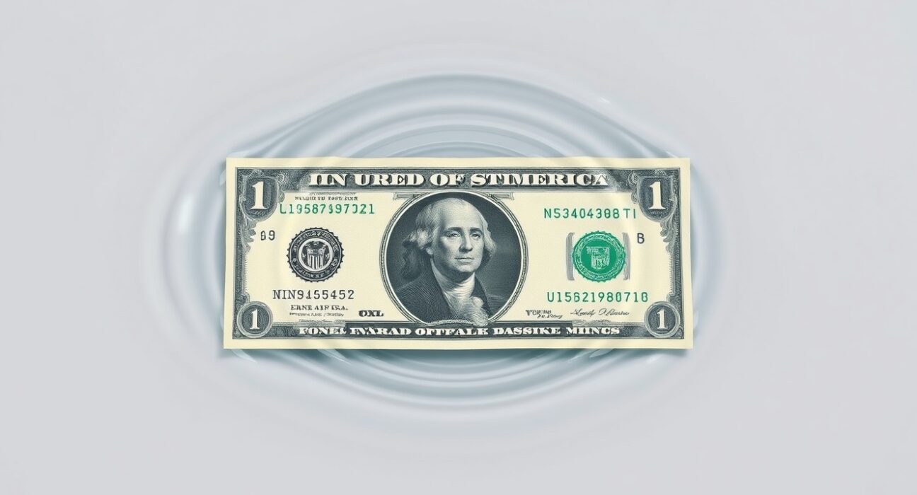 USD banknote in water illustrating the macro narrative shaped by a data-heavy week, per TD Securities analysis.