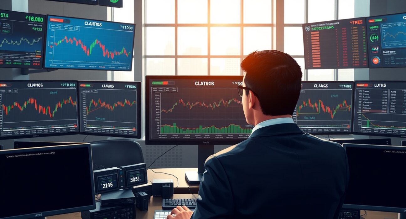 Financial analyst reviewing USD currency charts amid geopolitical and defense spending data analysis