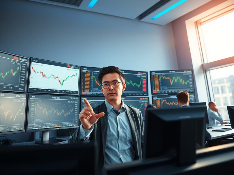 Financial analyst examining USD currency charts and market data for Rabobank dollar risk assessment