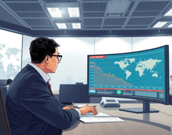 Financial analyst reviews USD to Philippine Peso forex chart amid rising oil and conflict risks.