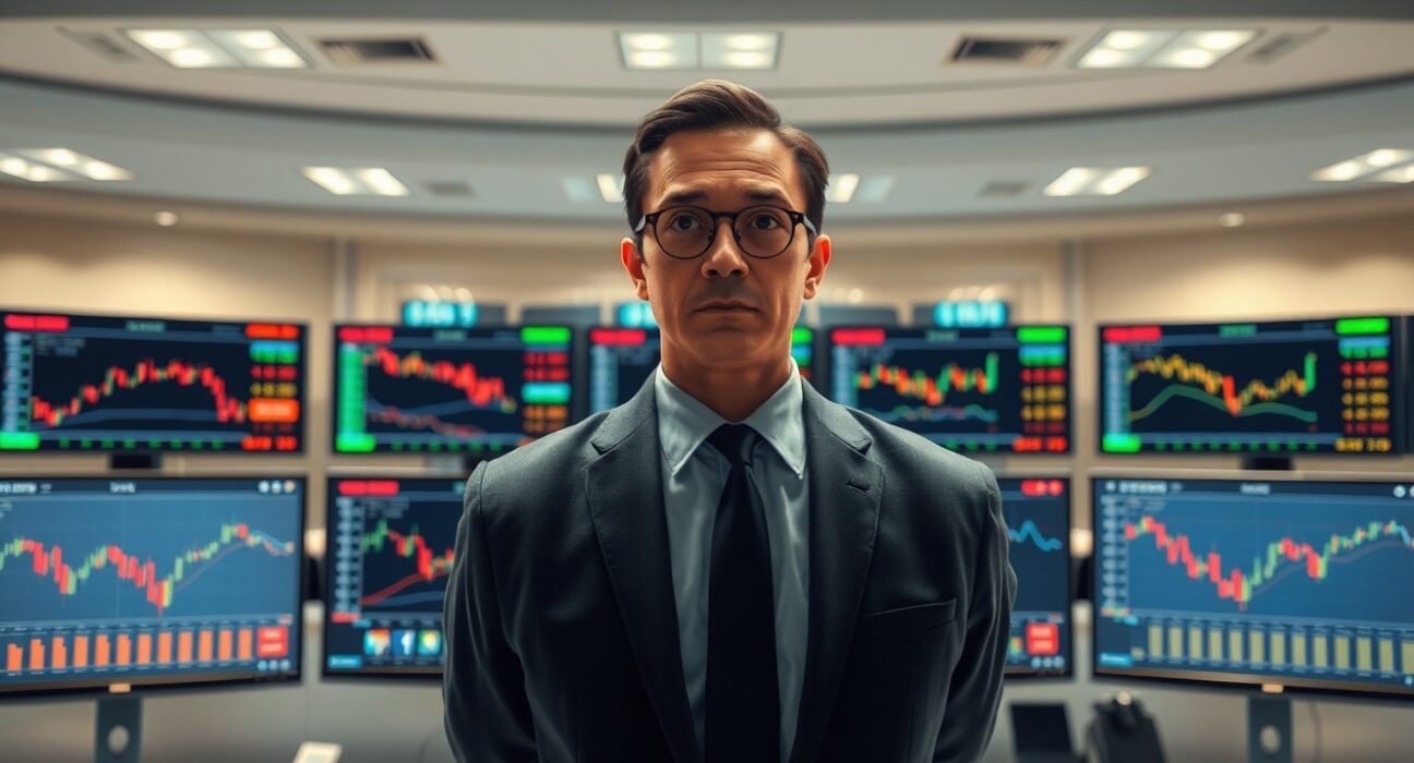 Financial analyst monitoring USD positioning data amid market volatility in Bank of America survey context.