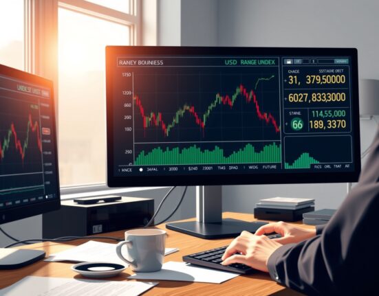Financial trading desk analysis of USD range retest and crude oil price movements affecting currency markets
