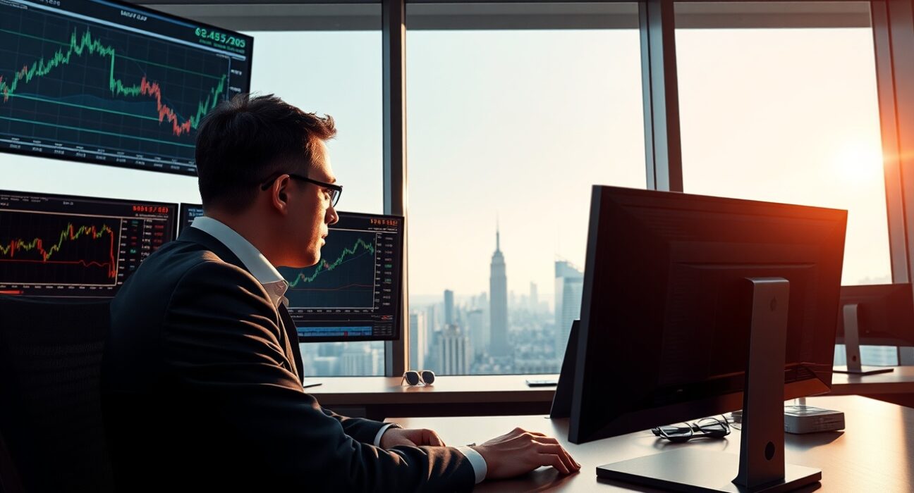 Financial analyst reviewing USD real rate data and European monetary policy impacts on currency markets