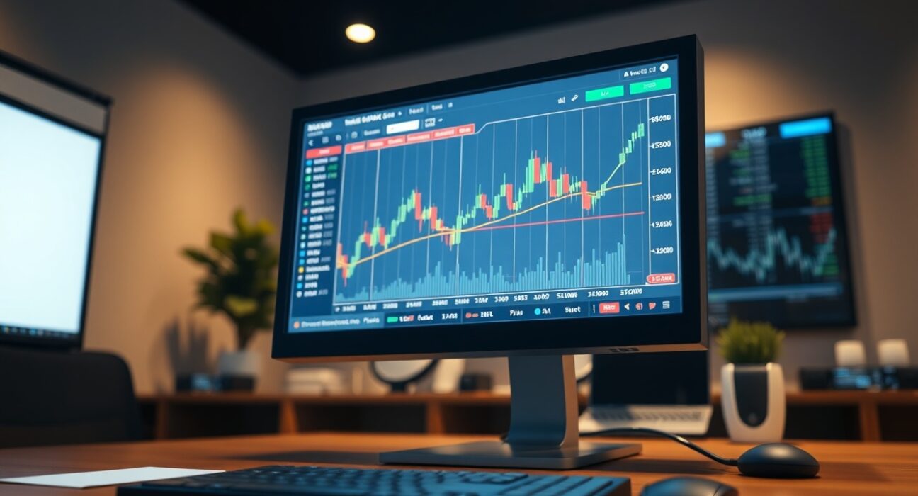 USD/SGD currency pair chart on a trading screen with technical indicators