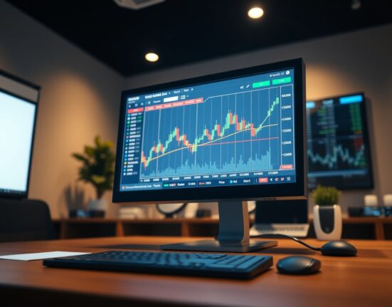 USD/SGD currency pair chart on a trading screen with technical indicators