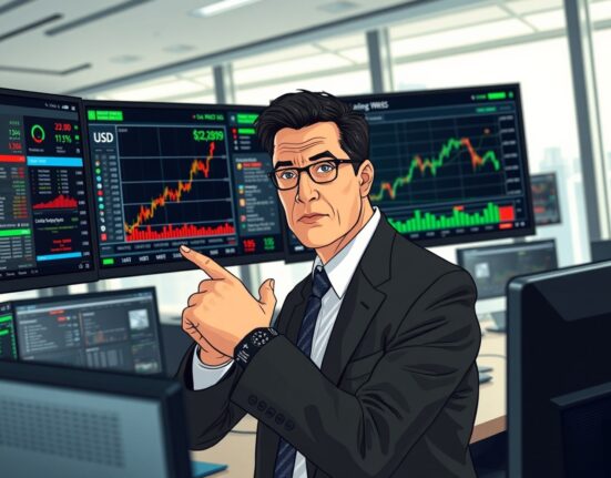 Financial analyst assessing USD strength amid economic data and geopolitical developments in