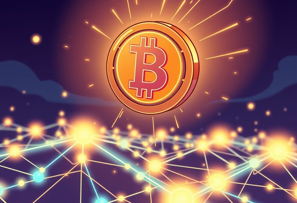 A cartoon illustration showing 30 million USD1 minted on Solana, symbolizing significant stablecoin development.