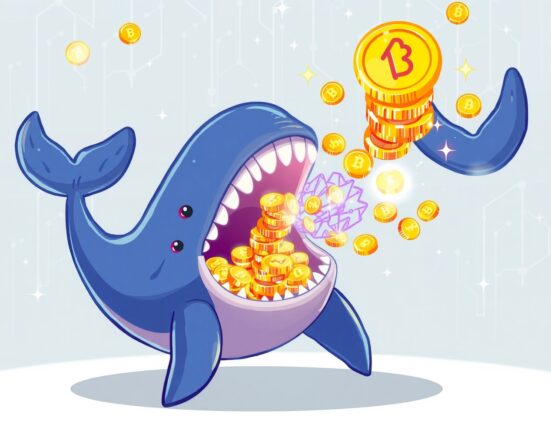 USDC minted as cartoon whale creates massive stablecoin supply for cryptocurrency markets