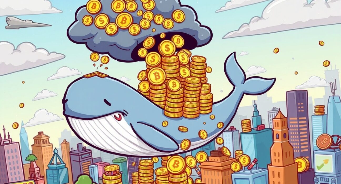 Cartoon illustration showing 250 million USDC minted, symbolizing increased stablecoin liquidity and market confidence.