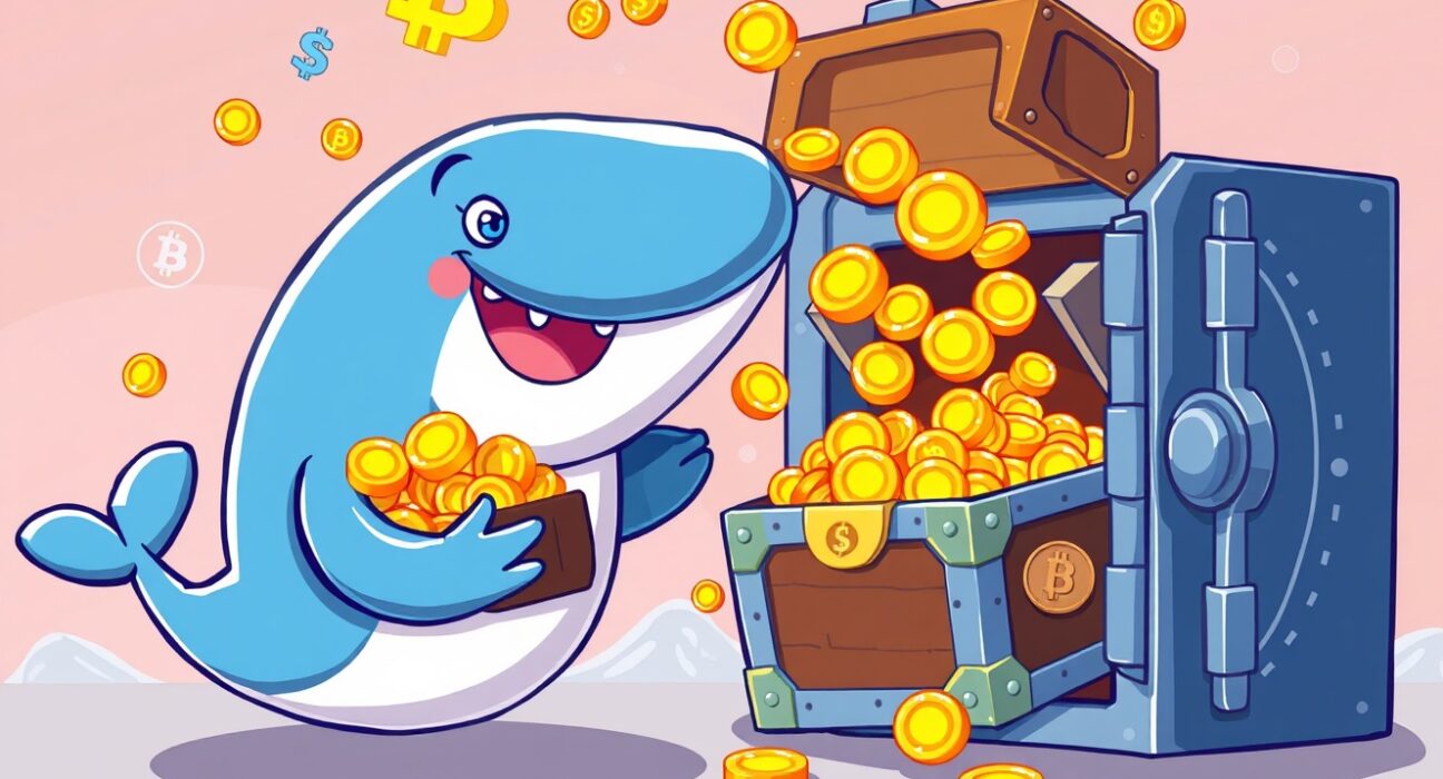 A cartoon illustration showing 250 million USDC minted, symbolizing a significant influx of capital into the crypto market.