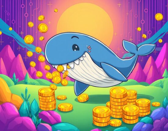 USDC minted event showing cryptocurrency whale creating stablecoins in vibrant digital economy