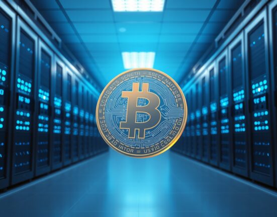 Digital representation of USDC stablecoin minting process in secure data center environment