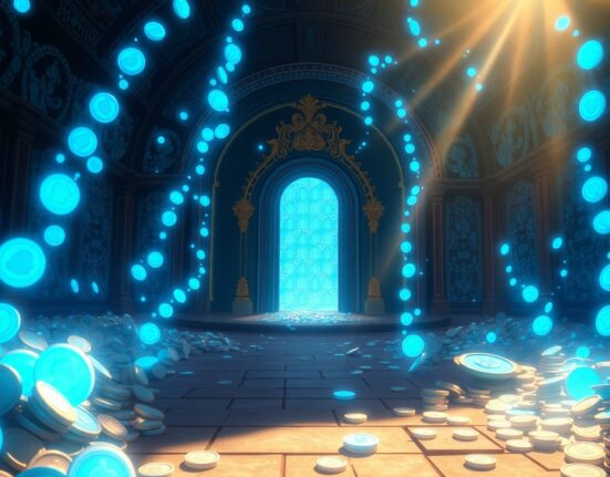 Conceptual illustration of 250 million USDC stablecoins being minted for blockchain liquidity.