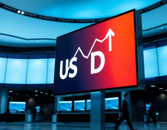 Digital screen showing USDC transfer data on a trading floor