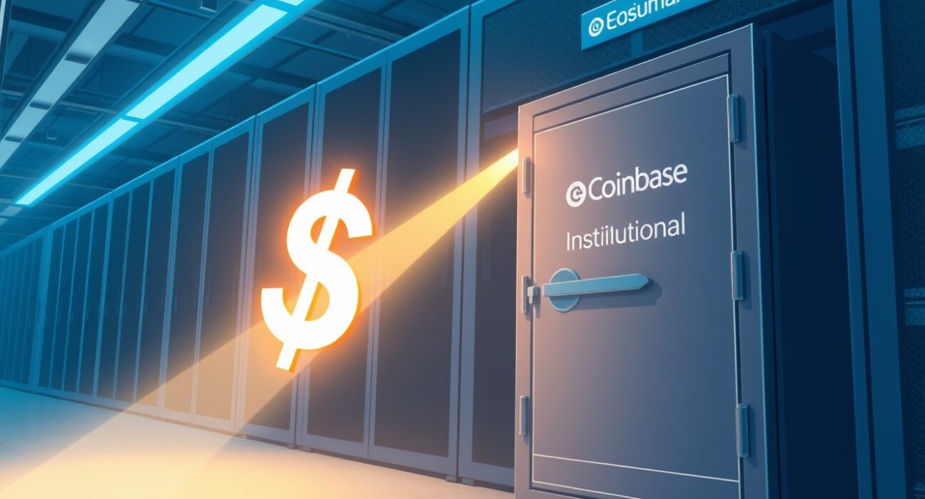 Digital illustration of a $250 million USDC transfer from Ethena to Coinbase Institutional.