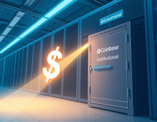 Digital illustration of a $250 million USDC transfer from Ethena to Coinbase Institutional.