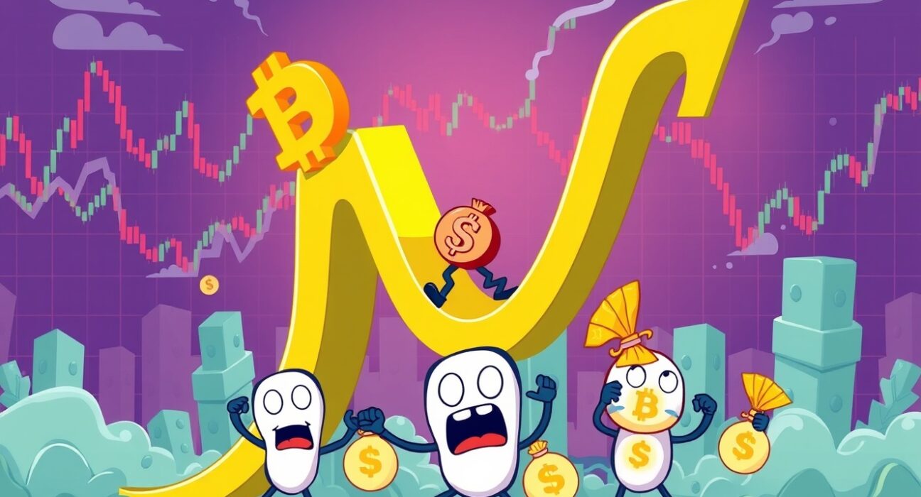 USDe circulating supply volatility shown through rollercoaster market graph with concerned crypto investors