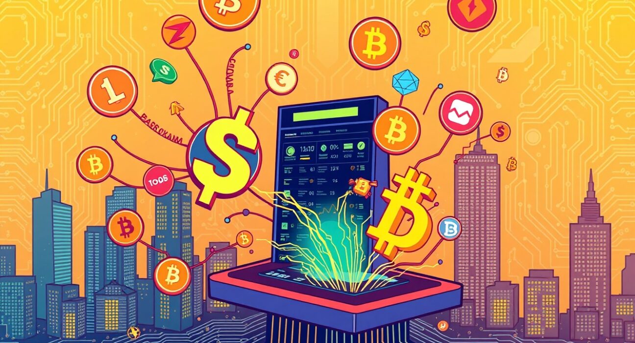 A vibrant illustration of USDH stablecoin trading on Hyperliquid, symbolizing new opportunities in crypto markets.