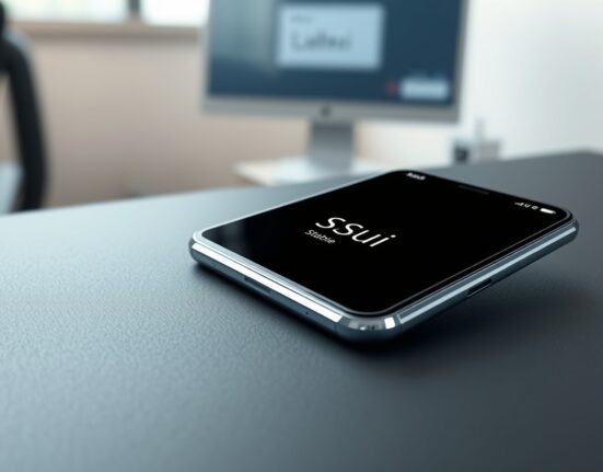 Smartphone displaying the USDsui stablecoin balance in a Sui ecosystem cryptocurrency wallet interface.