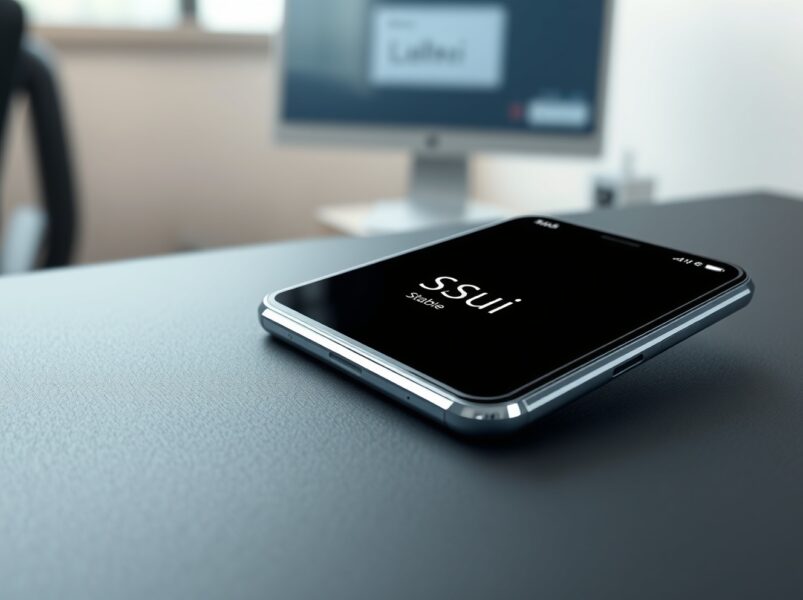 Smartphone displaying the USDsui stablecoin balance in a Sui ecosystem cryptocurrency wallet interface.